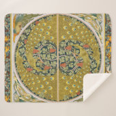 Couverture Sherpa Peacock Art Nouveau Style rond design complexe (Devant (Horizontal))