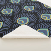 Couverture Sherpa Peacock Feather : Motif élégant. (3/4)