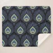 Couverture Sherpa Peacock Feather : Motif élégant. (Devant (Horizontal))