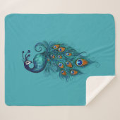 Couverture Sherpa Peacock Feathers (Devant (Horizontal))