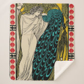 Couverture Sherpa Peacock Fine Art Bird Nouveau (Devant)