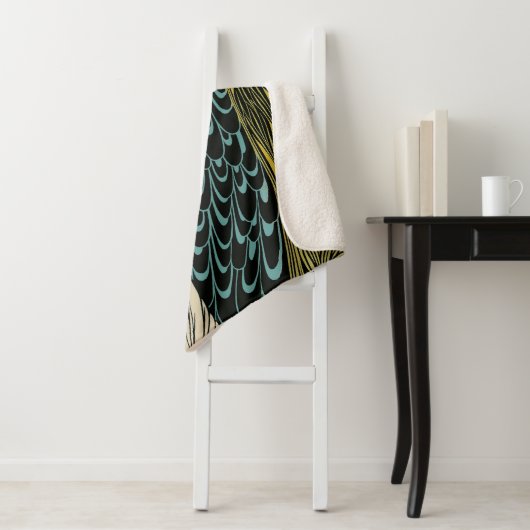 Couverture Sherpa Peacock Fine Art Bird Nouveau (En situation)