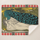 Couverture Sherpa Peacock Fine Art Bird Nouveau (Devant (Horizontal))