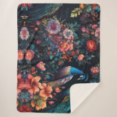 Couverture Sherpa Peacock Garden Wallpaper Art (Devant)