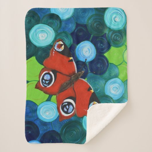 Couverture Sherpa Peacock Papillon peint (Devant)