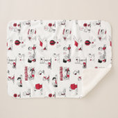 Couverture Sherpa PEANUTS | Motif rouge et noir (Devant (Horizontal))