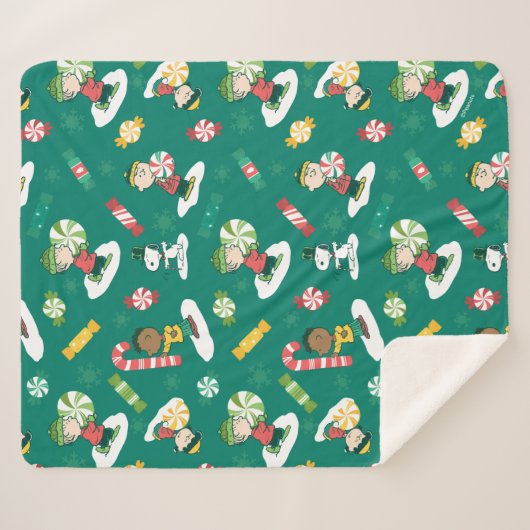 Couverture Sherpa Peanuts Pepperment Dreams Motif de vacances (Devant (Horizontal))