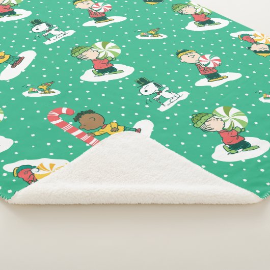 Couverture Sherpa Peanuts Peppermint Dreams Snowflake Motif (3/4)