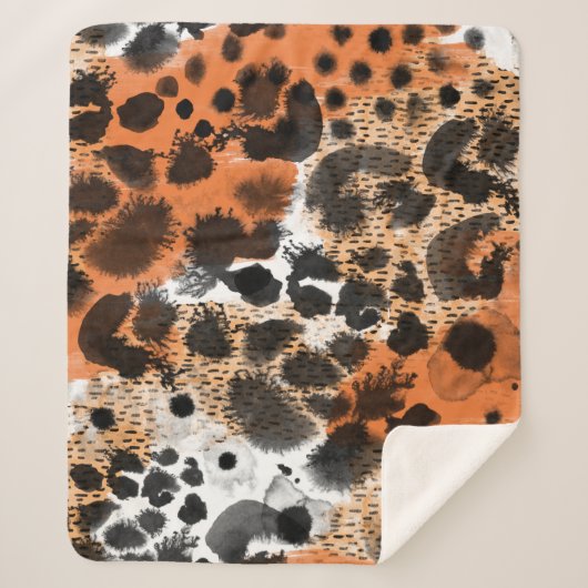 Couverture Sherpa Peau animale : motif léopard créatif. (Devant)