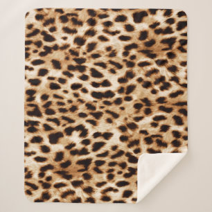 Couverture Sherpa Peau de léopard, authentique Motif de la faune.
