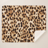 Couverture Sherpa Peau de léopard, authentique Motif de la faune. (Devant (Horizontal))