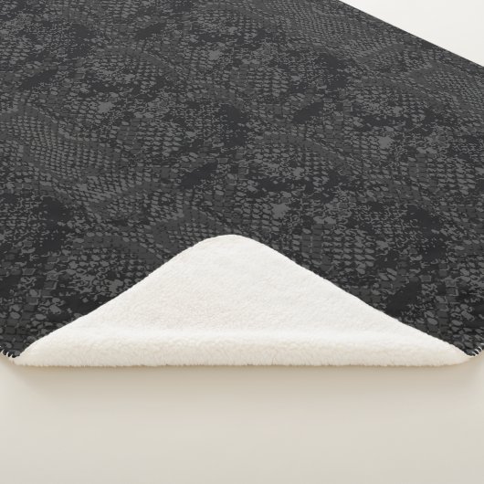 Couverture Sherpa Peau de serpent noir (3/4)
