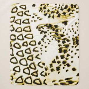 Couverture Sherpa Peau de serpent répétable. Style Mode Jaune. Blanc