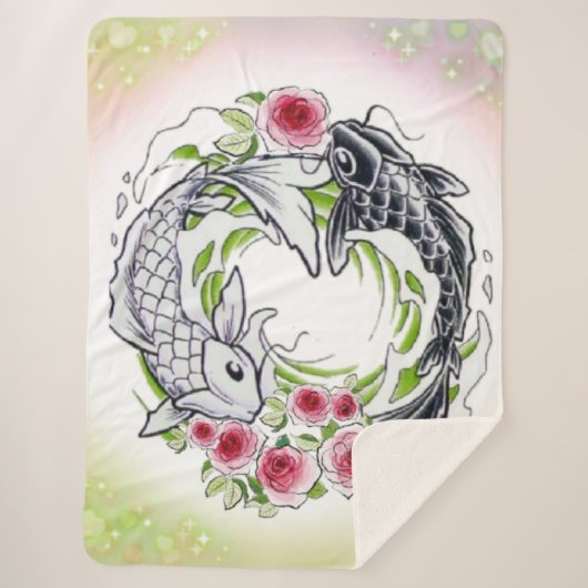 Couverture Sherpa peces con rosas (Devant)