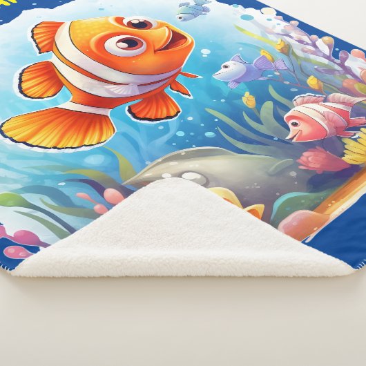 COUVERTURE SHERPA PÊCHE COLORÉE POUR LES ENFANTS (3/4)