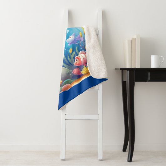 COUVERTURE SHERPA PÊCHE COLORÉE POUR LES ENFANTS (En situation)