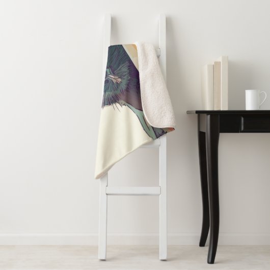 Couverture Sherpa Peeking Cat Design Sherpa Blanket (En situation)