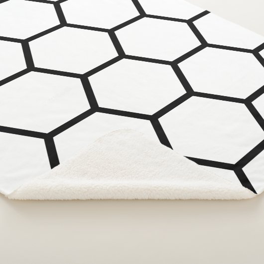 Couverture Sherpa Peigne blanche et noire (3/4)