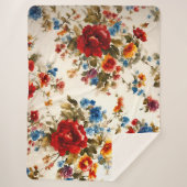 Couverture Sherpa Peint Е légant & Délicat Fleurs d'été colorées (Devant)