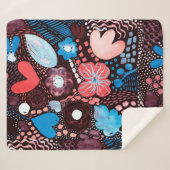 Couverture Sherpa Peinture à la main Aquarelle Abstraite Croquis Doo (Devant (Horizontal))