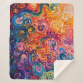 Couverture Sherpa Peinture à l'huile de tourbillons psychédélique (Devant)