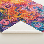 Couverture Sherpa Peinture à l'huile de tourbillons psychédélique (3/4)