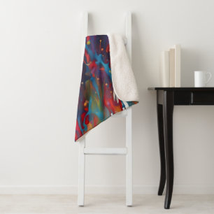 Couverture Sherpa peinture Abstraite