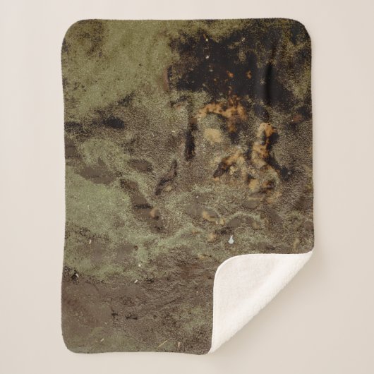 Couverture Sherpa Peinture abstraite Brown et noire (Devant)