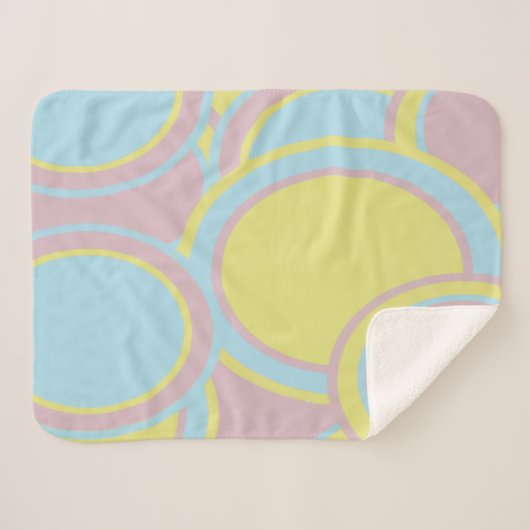 Couverture Sherpa Peinture Abstraite Pastel moderne (Devant (Horizontal))