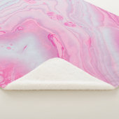 Couverture Sherpa Peinture abstraite rose et blanche (3/4)
