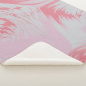 Couverture Sherpa Peinture abstraite rose et blanche (3/4)