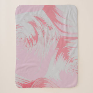 Couverture Sherpa Peinture abstraite rose et blanche