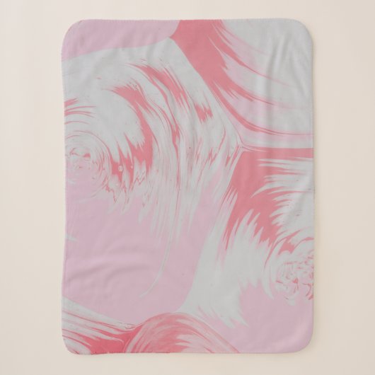 Couverture Sherpa Peinture abstraite rose et blanche (Devant)