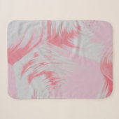 Couverture Sherpa Peinture abstraite rose et blanche (Devant (Horizontal))