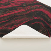 Couverture Sherpa Peinture abstraite rouge et noire (3/4)