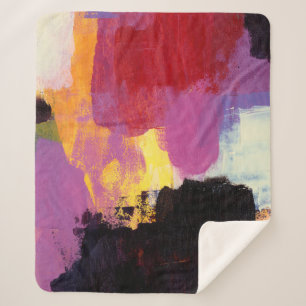 Couverture Sherpa Peinture Abstraite. Style art tendance. Couleur br