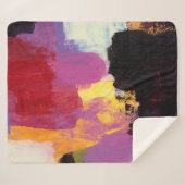 Couverture Sherpa Peinture Abstraite. Style art tendance. Couleur br (Devant (Horizontal))