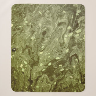 Couverture Sherpa Peinture abstraite verte
