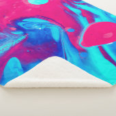 Couverture Sherpa Peinture abstraite violette et bleue (3/4)