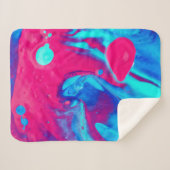 Couverture Sherpa Peinture abstraite violette et bleue (Devant (Horizontal))