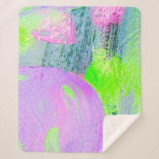 Couverture Sherpa peinture acrylique dessinée à la main par un arriè