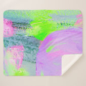 Couverture Sherpa peinture acrylique dessinée à la main par un arriè (Devant (Horizontal))