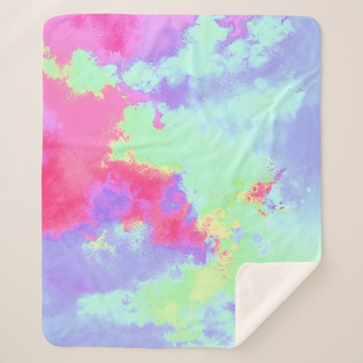 Couverture Sherpa Peinture arc-en-ciel (Devant)