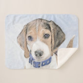 Couverture Sherpa Peinture beagle - Cute Original Chien Art (Devant (Horizontal))