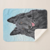 Couverture Sherpa Peinture belge Sheepdog - Cute Original Chien Art (Devant (Horizontal))