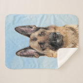 Couverture Sherpa Peinture berger allemande - jolie art original chi (Devant (Horizontal))