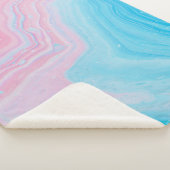 COUVERTURE SHERPA PEINTURE BLEU ET ROSE (3/4)