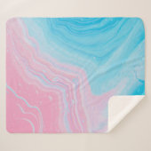 COUVERTURE SHERPA PEINTURE BLEU ET ROSE (Devant (Horizontal))