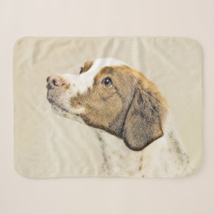 Couverture Sherpa Peinture Brittany - Joli Art Original de Chien