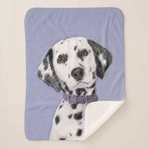Couverture Sherpa Peinture Dalmatienne - Beau art original de chien